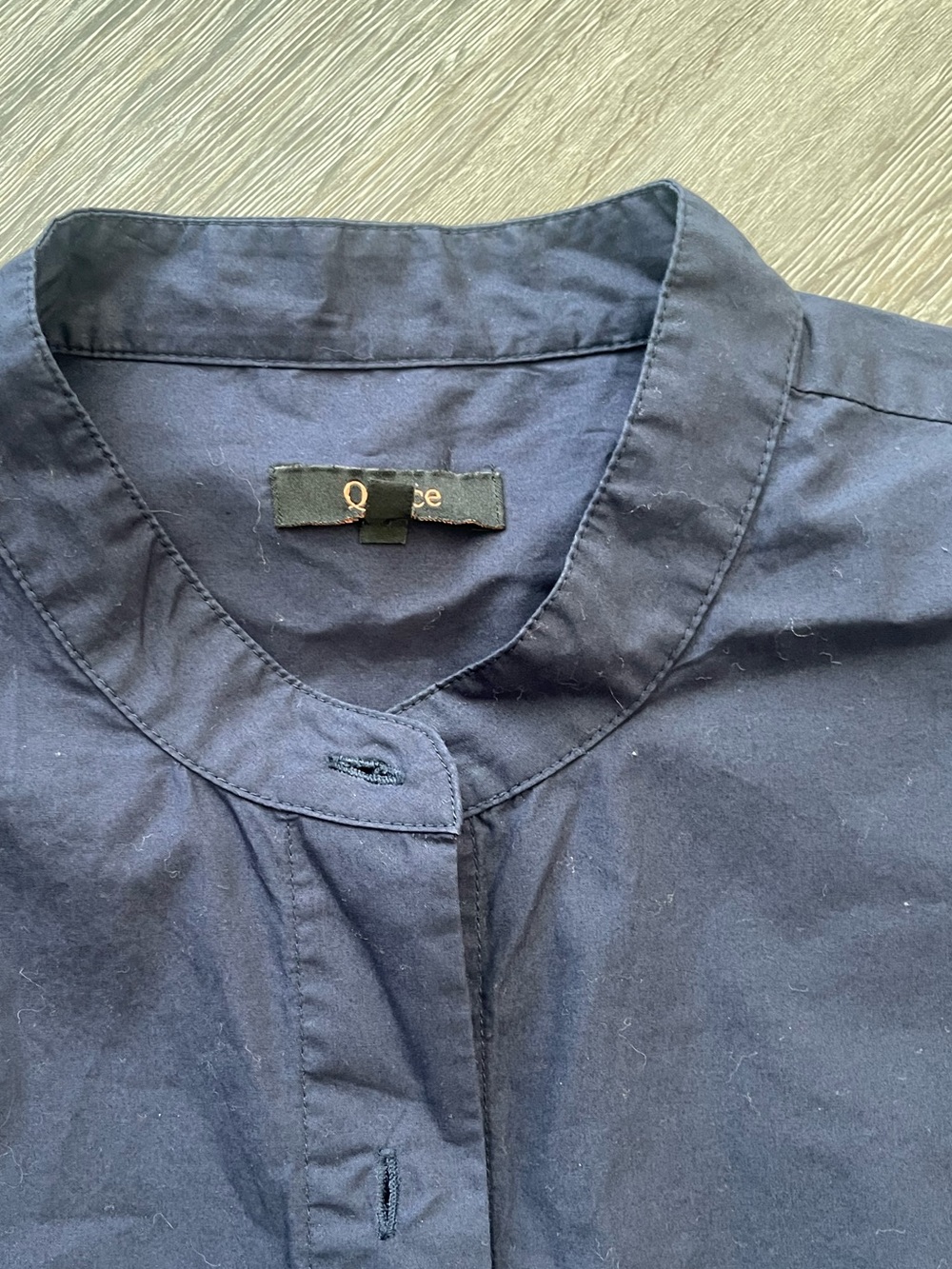 Quince | Organic Cotton Poplin Puff Sleeve Shirt Navy Blue Medium - Picture 3 of 4